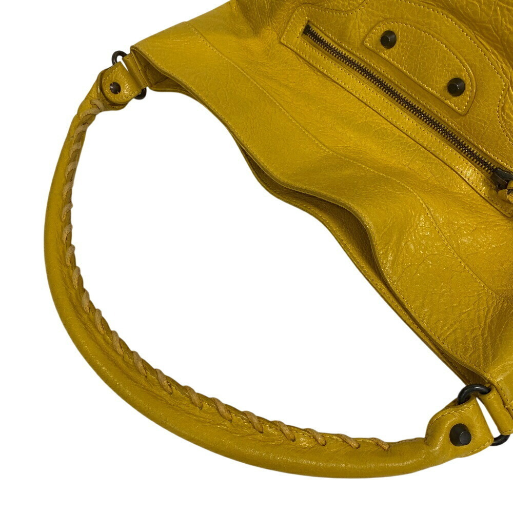 Balenciaga Classic Day Hobo bag yellow Moutarde distressed lambskin leather - Picture 3 of 11